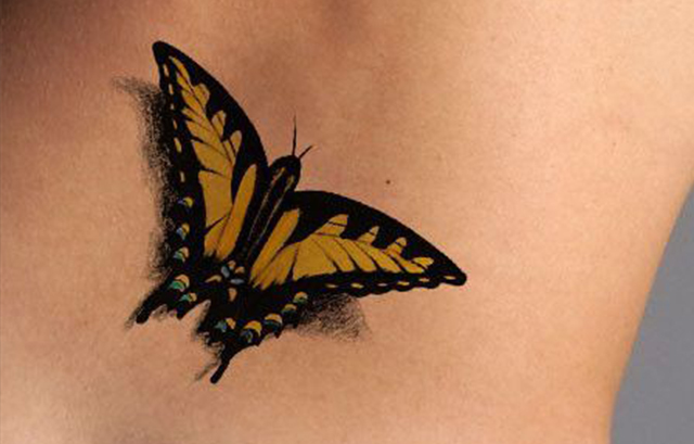 Yellow Butterfly tattoo