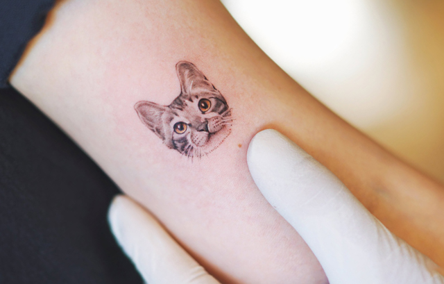 Tiny Cat Tattoo on Your Hands