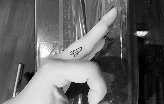 Tiny Rocket Tattoo on Your Fingers
