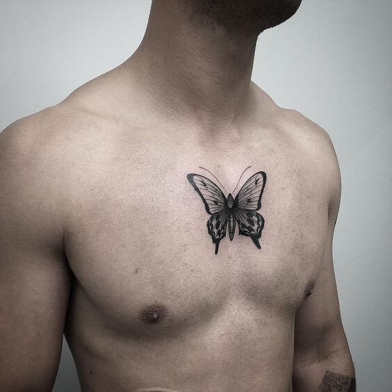 butterfly tattoos on chest