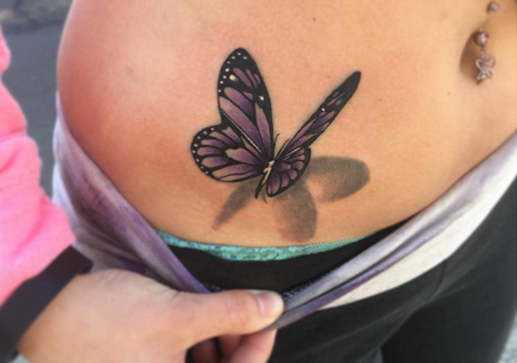 butterfly stomach tattoo design  Stomach tattoos women Belly tattoos Stomach  tattoos