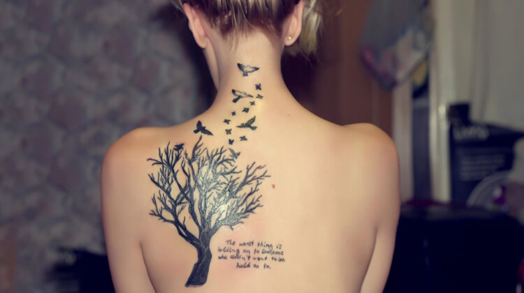 Bird on Tree ink