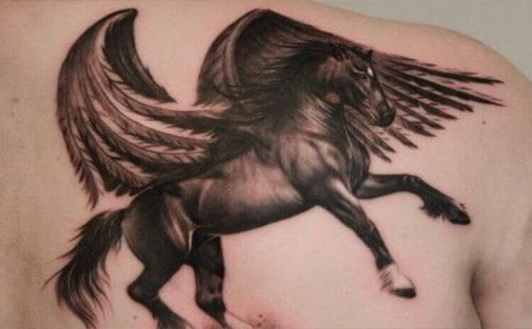 Eagle Wings with Horse Tat