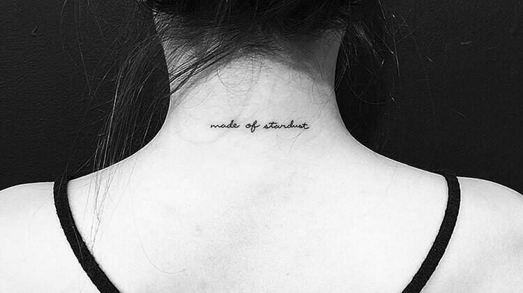 Quote Tattoo on nape