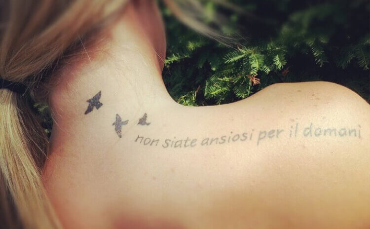 Quotes and Little Birds tattoo