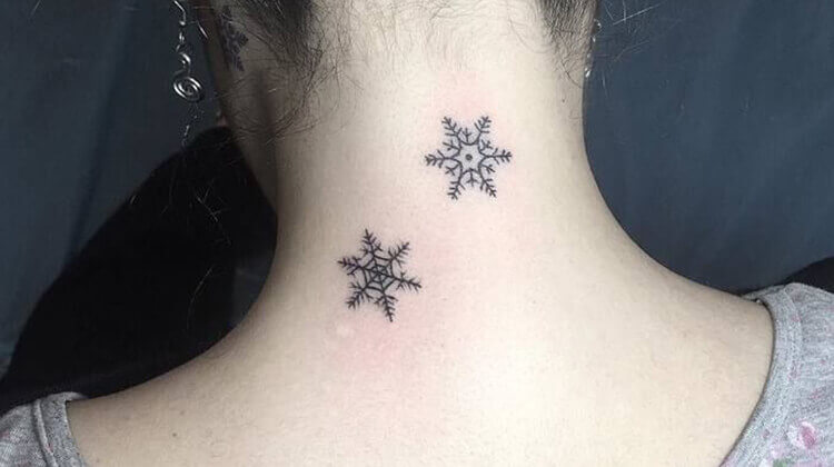 Snowflakes Tattoo on nape