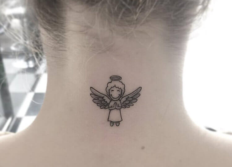 Tiny Angel Tattoo