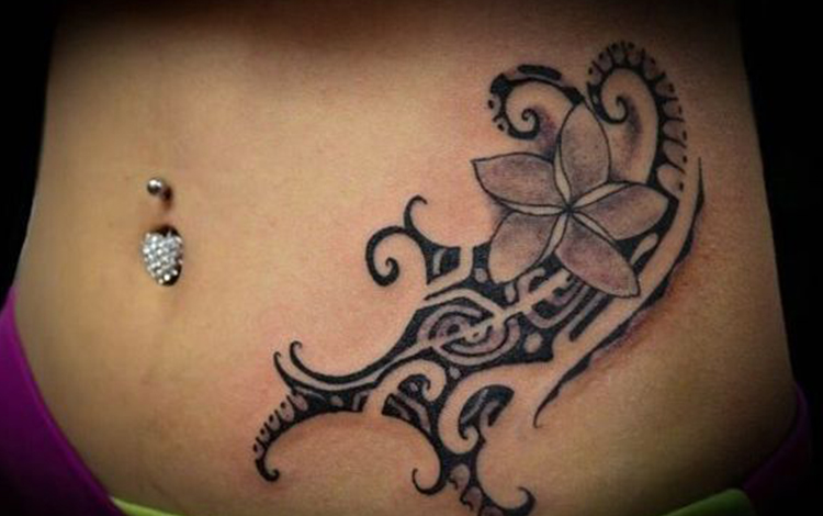 Tribal tattoo with flower