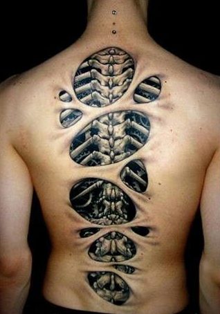 back bone spine tattoo