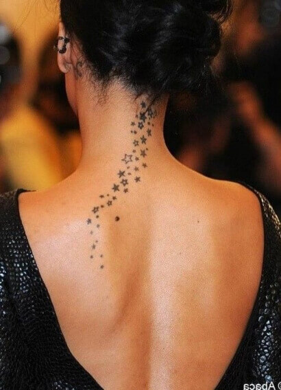 best Tiny star tattoo on neck