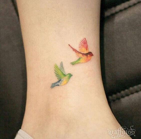 parrot-tattoo-on-ankle