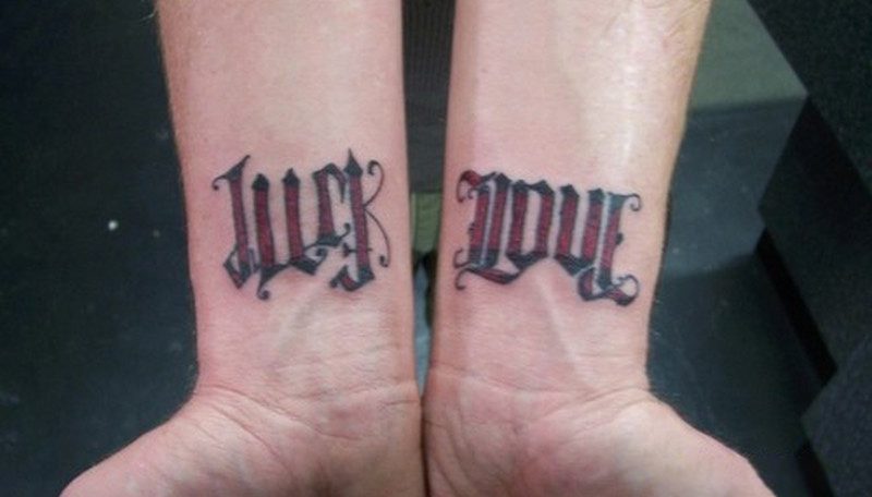 Tattoo uploaded by Rachel Marie  ambigram sinner saint  Tattoodo