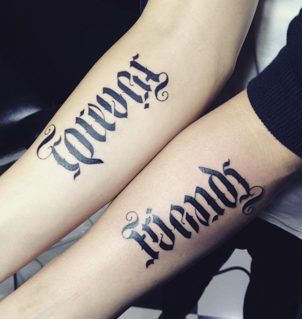 Friends Forever Ambigram Tattoo