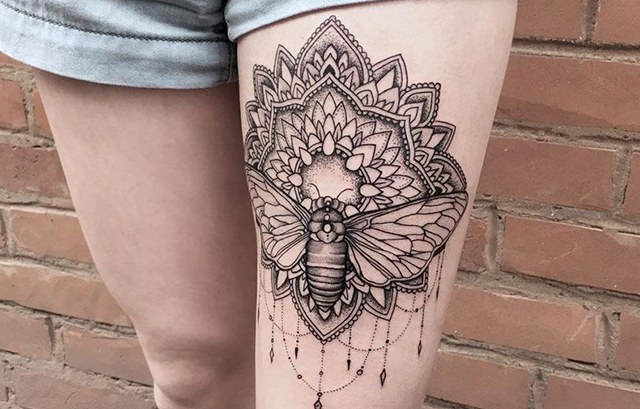 symmetrical moths with a personalized text on your legs