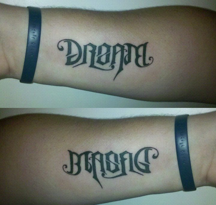 Dream Ambigram Tattoo Deigns