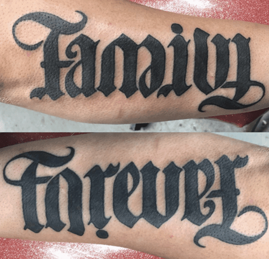 FAMILY FOREVER on your forearm