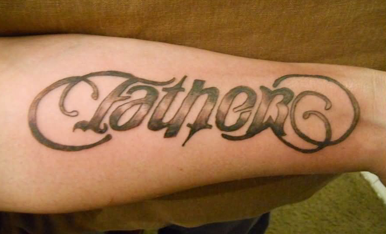 Father Ambigram Tattoo Design