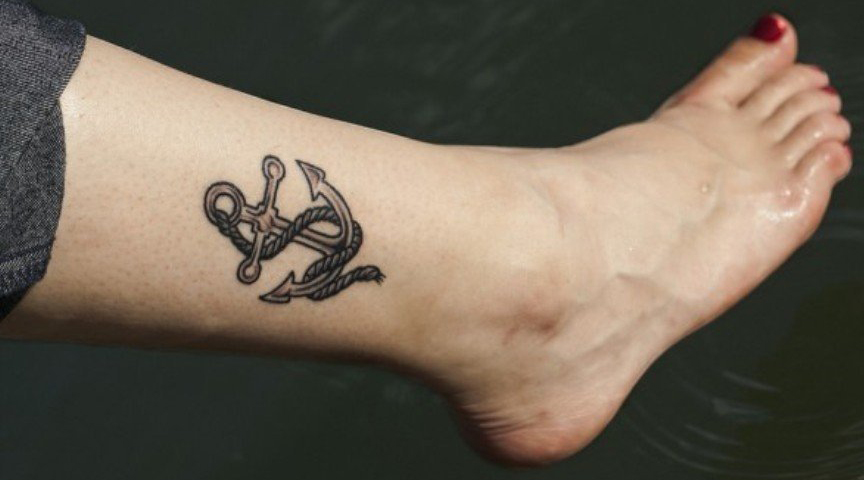 Anchor ankle tattoo