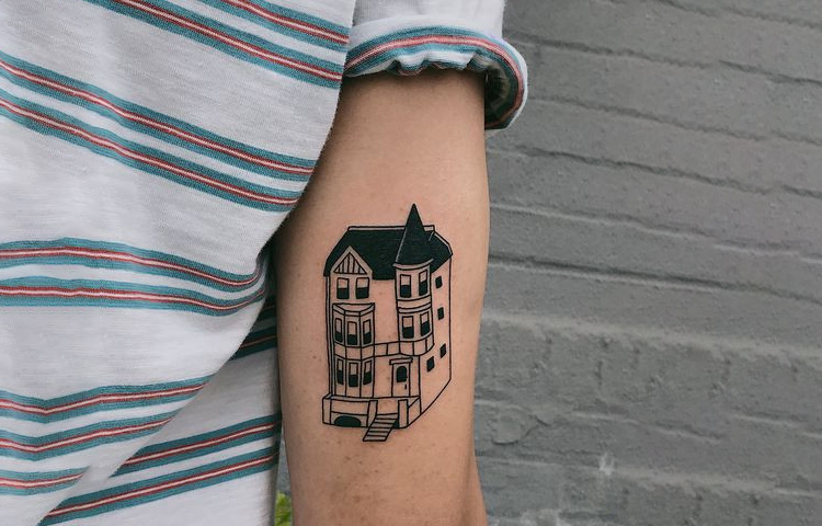 Cape Cod Architecture Style Tattoo