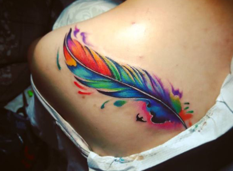 Color Feather Tattoo