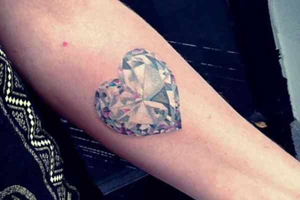 Diamond in Heart Shape tattoo