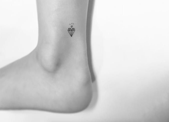 Diamond tattoo on women Ankle