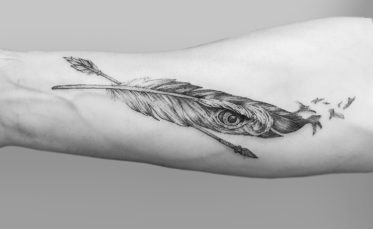 Indian Eagle Feather Tattoo