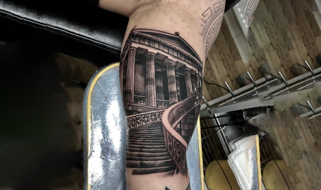Greek Revival Architecture Style Tattoo