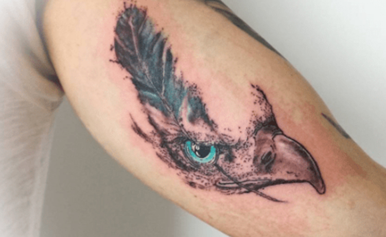 Hawk Feather Tattoo