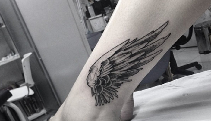 Hawk Wing Ankle tattoo