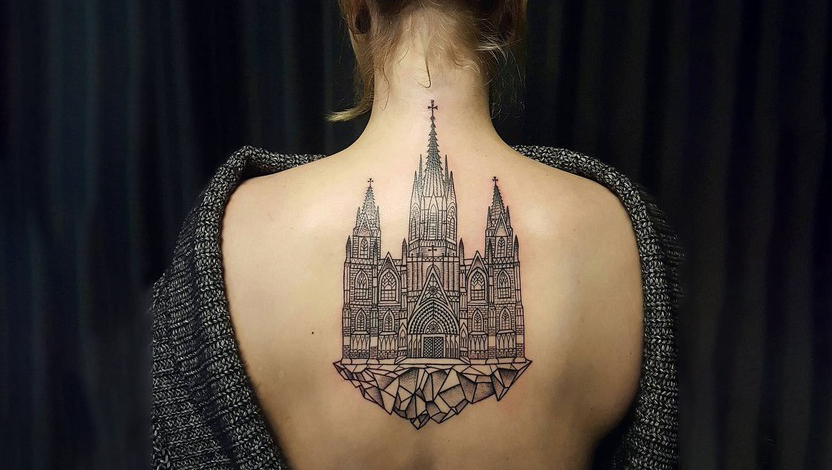 Indian Architecture Style Tattoo