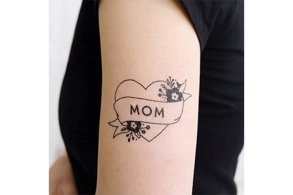 Love for Mom heart tattoo