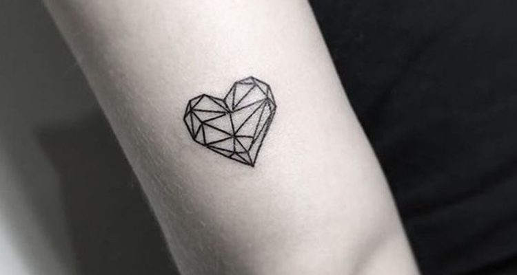 Origami Heart Tattoo on Arm