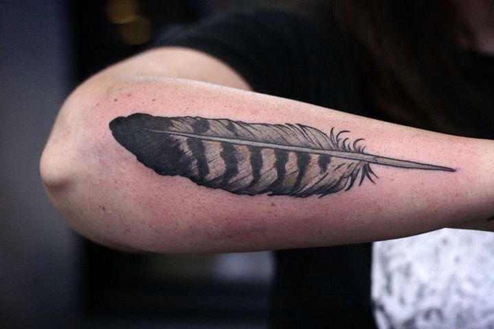 Owl feather tattoo designs