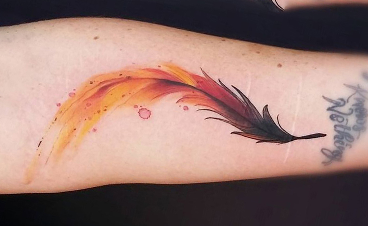 Pheonix feather tattoo 