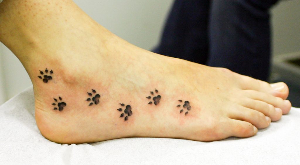 Puppy Prints Ankle tattoo