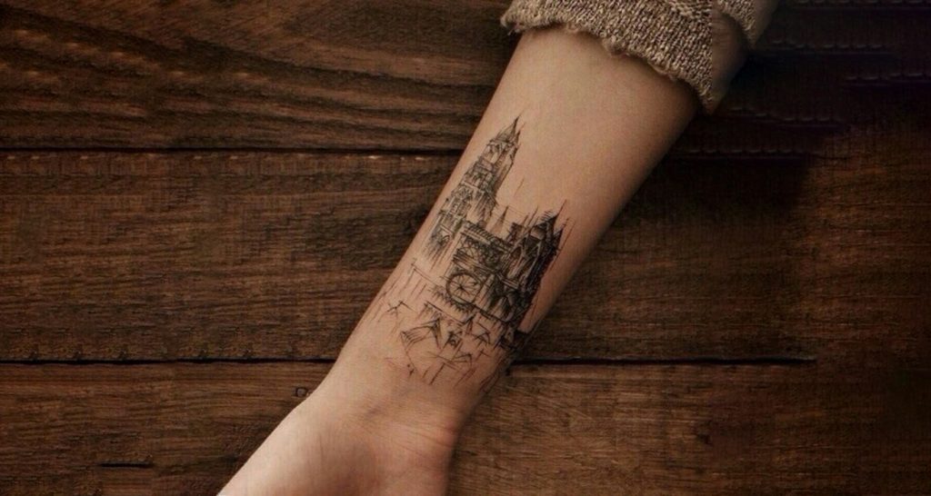 Romanesque Architecture Style Tattoo