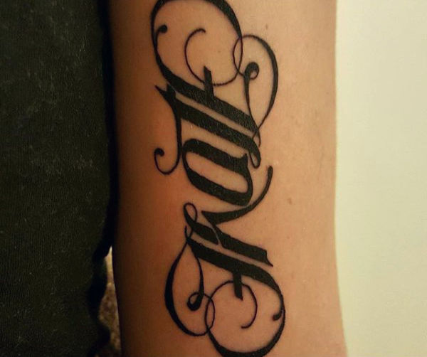 Small ambigram male tattoo ideas