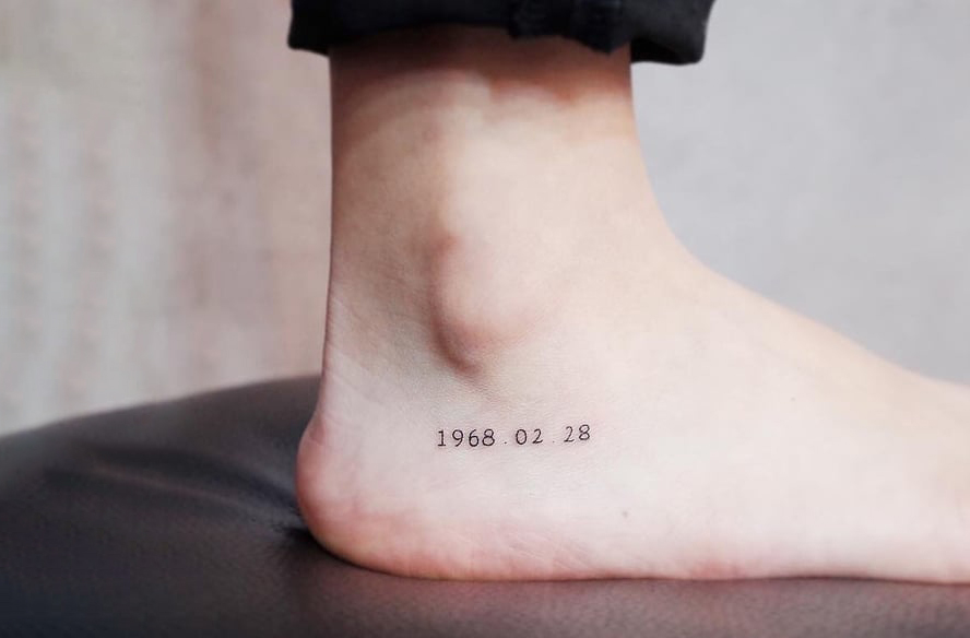 Special Dates Ankle Tattoo