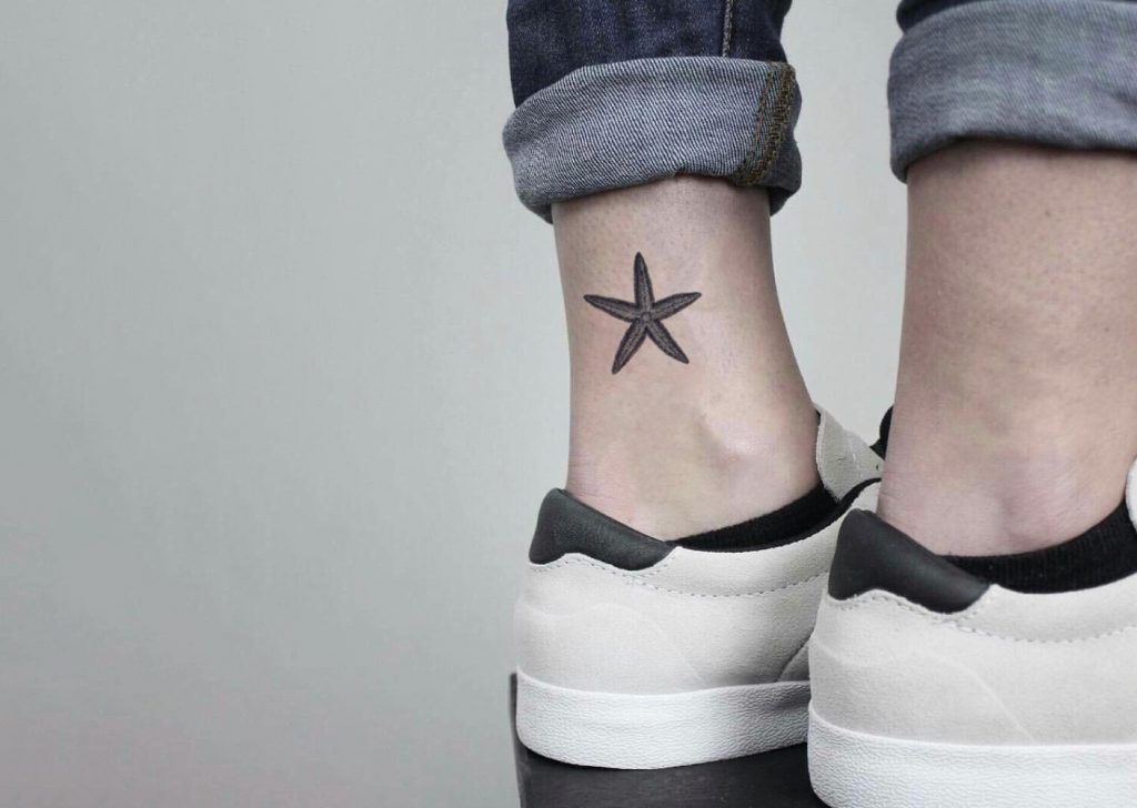 Starfish tattoo on Ankle