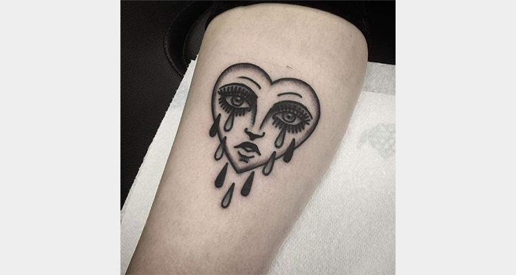 Crying Heart tattoo design