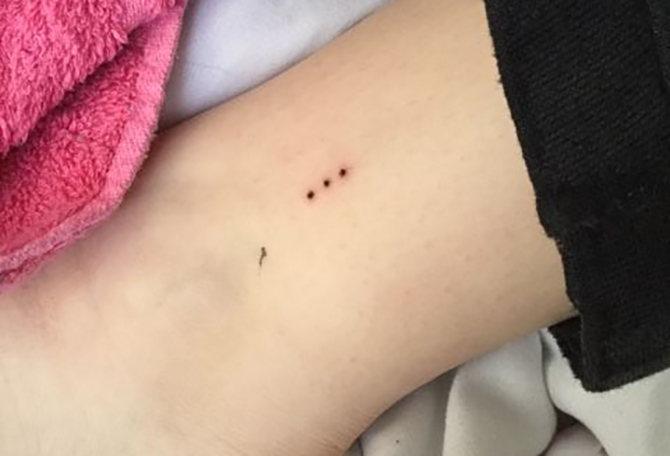 Three Dots ankle tattoos ideas for girl