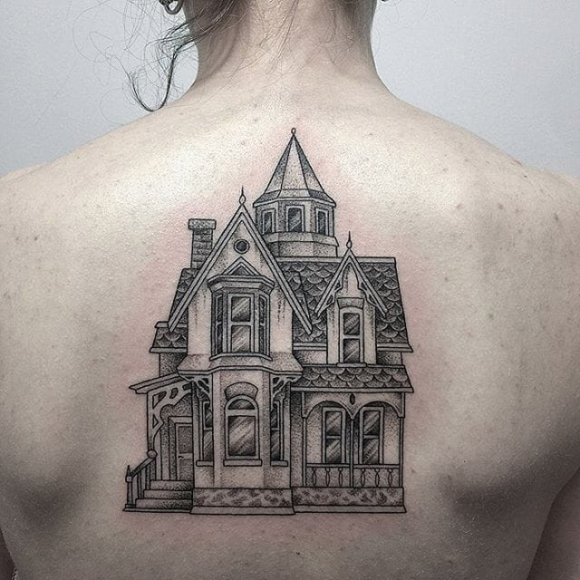 Victorian architecture tattoo