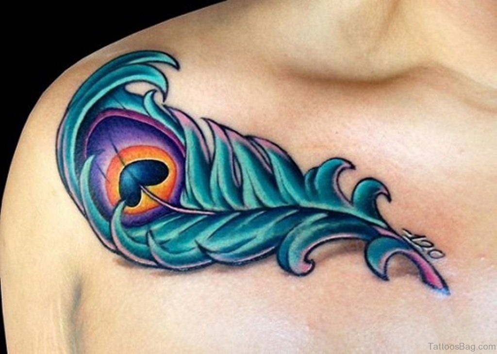 Colorful Feather tattoo design