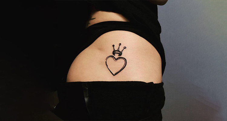 crown heart tattoo