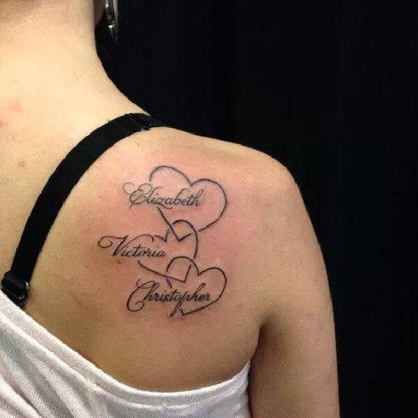 heart tattoos with names inside
