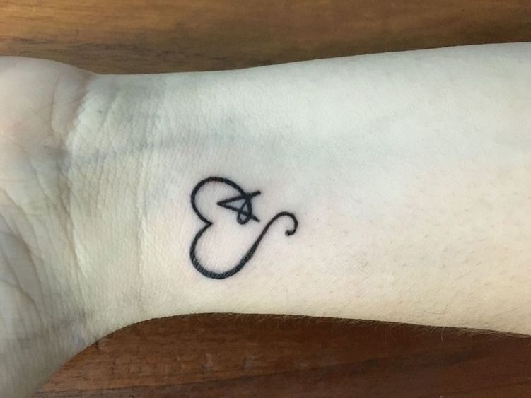 6. Wrist Initial Tattoo with Heart - wide 5