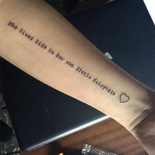 heart tattoo with quote