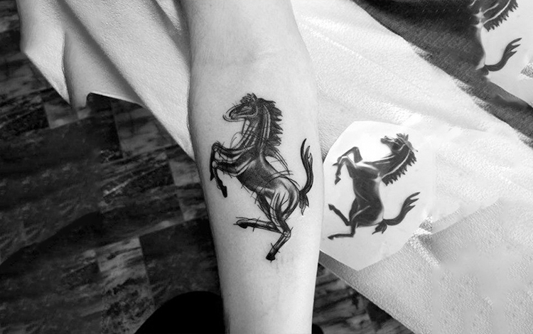 horse rearing up tattoo