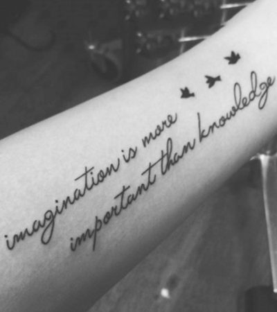 Miniature Quote tattoo Designs on hand